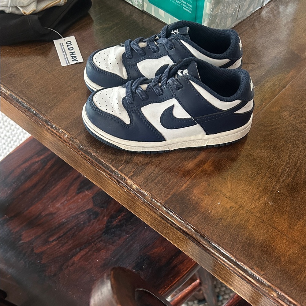 Nike Navy and White Kids' Low-Top Sneakers